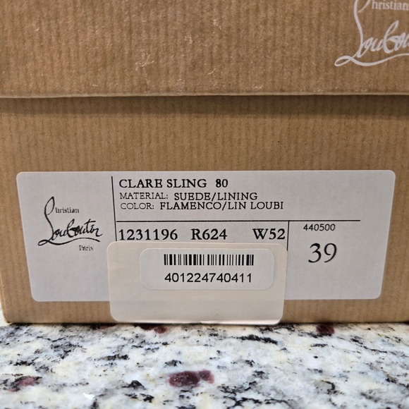 NEW Christian Louboutin Clare Sling 80mm Size 39 in Fiery Red Suede - Picture 13 of 13